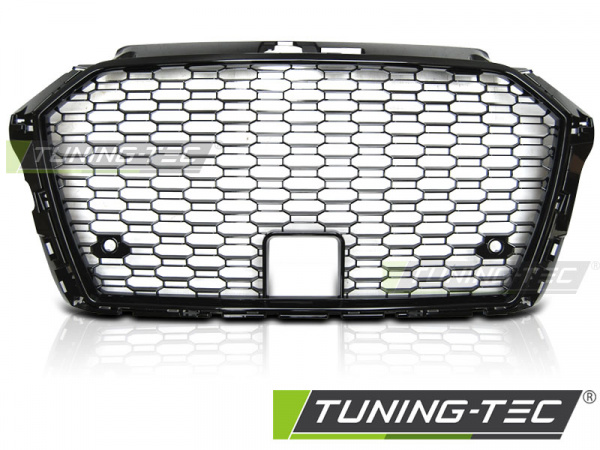 Upgrade Sportgrill / Kühlergrill für Audi A3 8V Facelift 17+  Hochglanz schwarz in Wabendesign